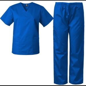 🍒04 7890 MedGear Unisex ScrubSet ROYAL BLUE LARGE